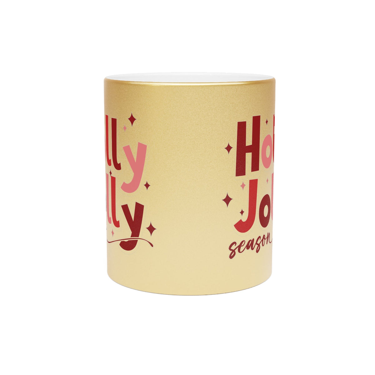 Holly Jolly Season Gold Metallic Mug