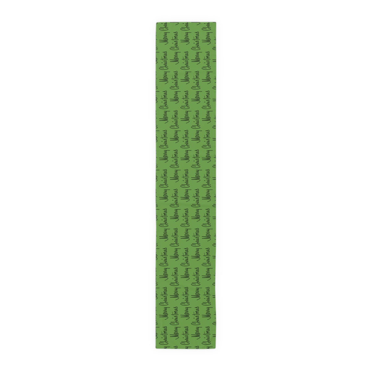 Merry Christmas Mid Century Retro Style Green Christmas Print Home Decor Cotton Poly Table Runner