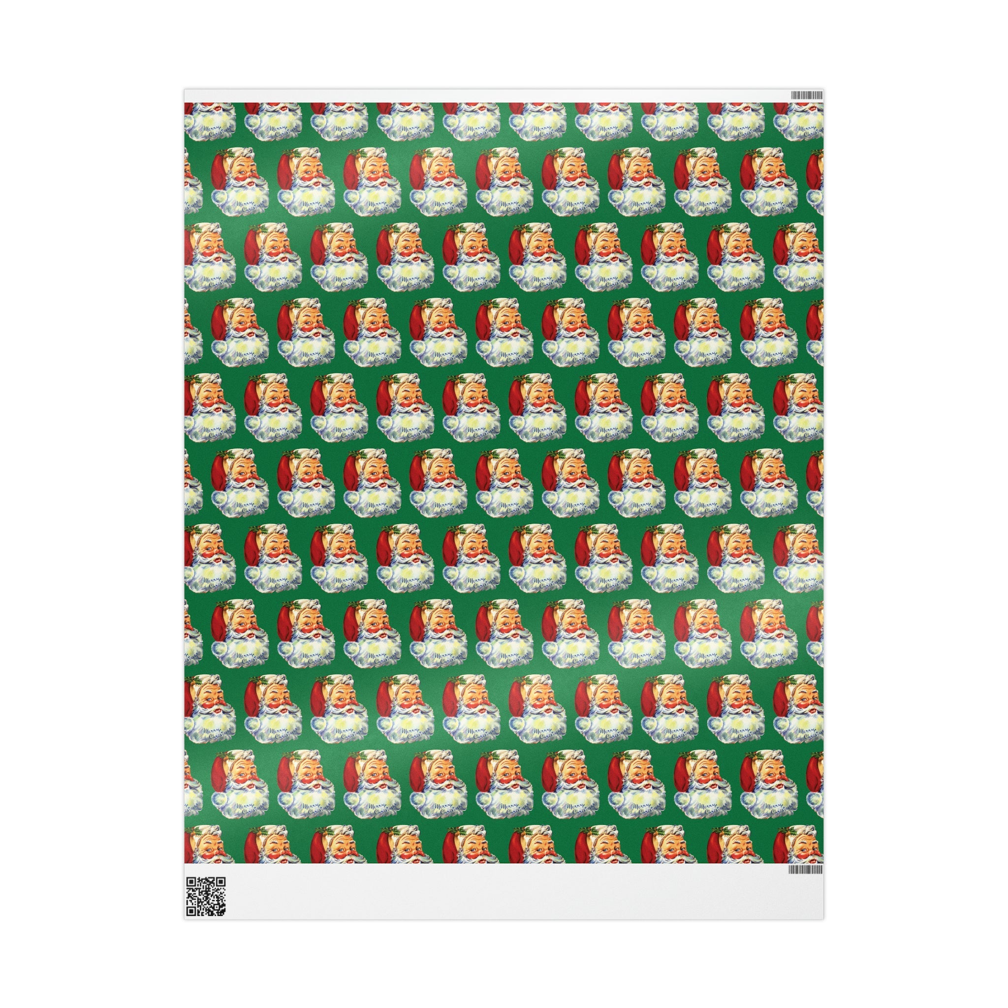 Merry Christmas Santa Retro Christmas Print Holiday Gift Wrap Paper - Glossy Or Matte