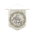 O Holy Night Sheet Music Christmas Wreath Retro Christmas Print Wall Hanging Banner Flag