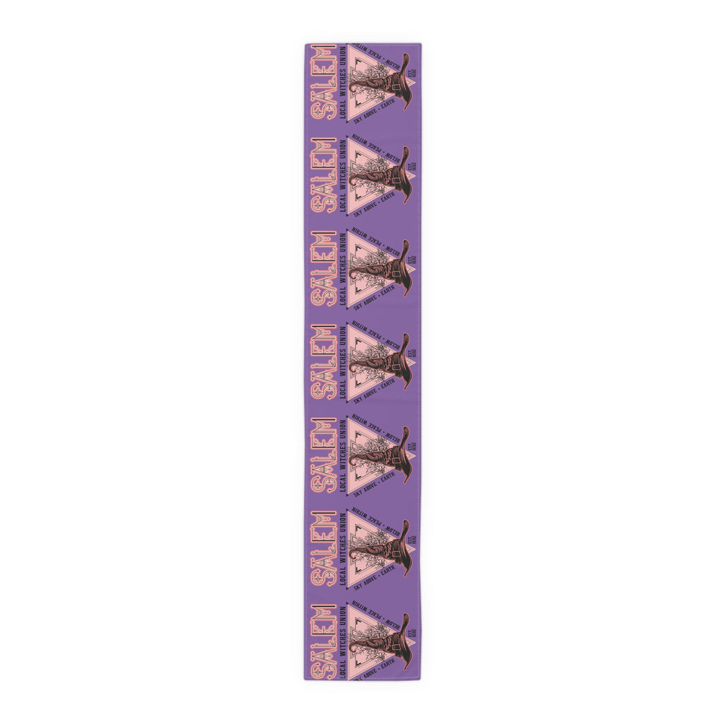 Salem Witches Union Halloween Fall Autumn Decor Purple Cotton Poly Table Runner