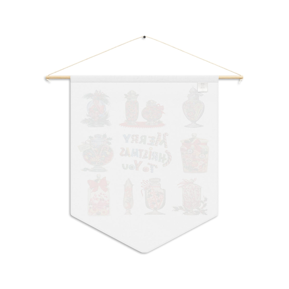 Merry Christmas To You Candy Retro Mid Century Christmas Print Wall Hanging Banner Flag