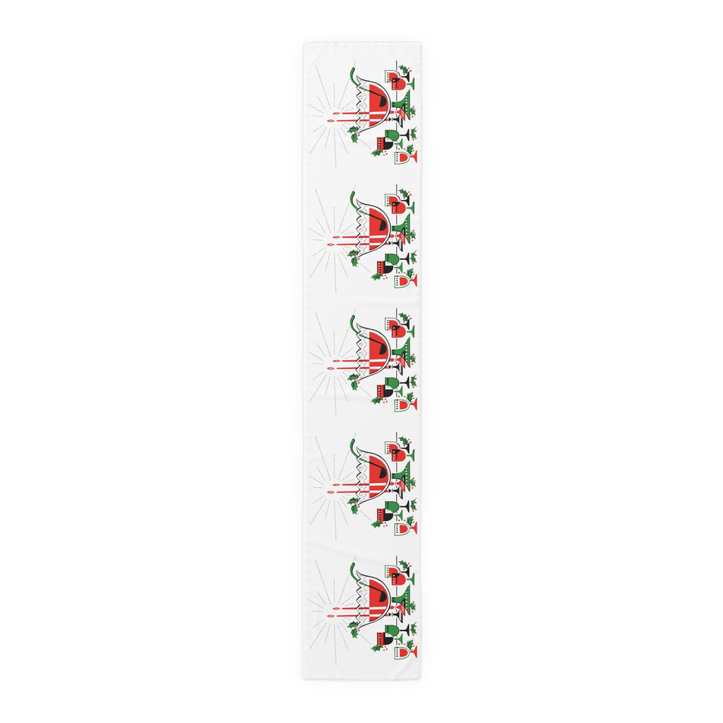 Christmas Cocktails Punchbowl 50s Mid Century Retro Christmas Print Home Decor Cotton Poly Table Runner