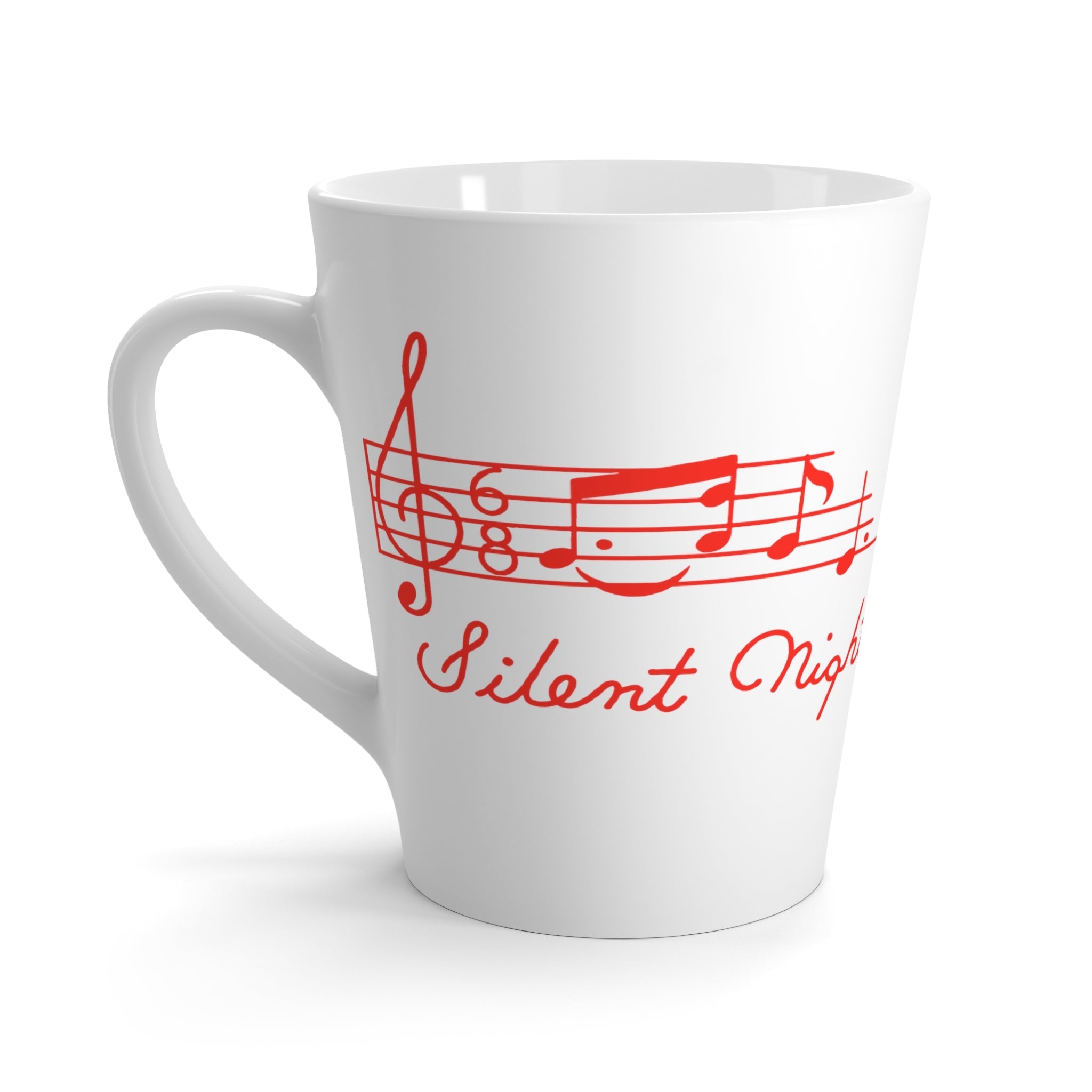 Silent Night Music Mid Century Retro Christmas Print Latte Coffee Mug