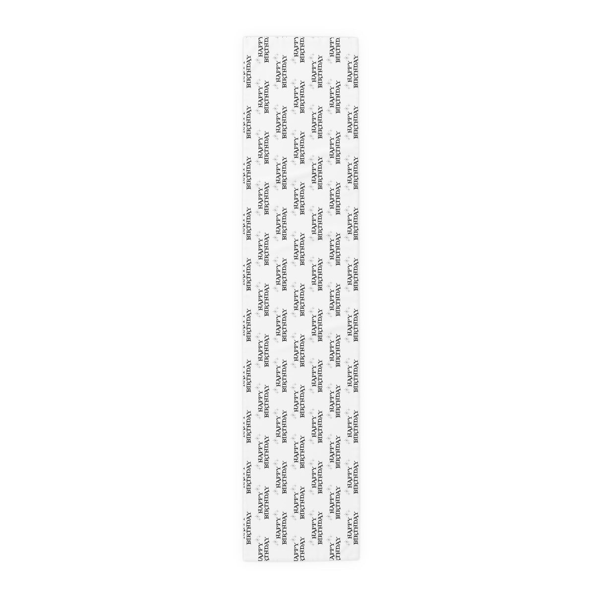 Happy Birthday Atomic Mid Century Retro Style Print Cotton Poly Table Runner