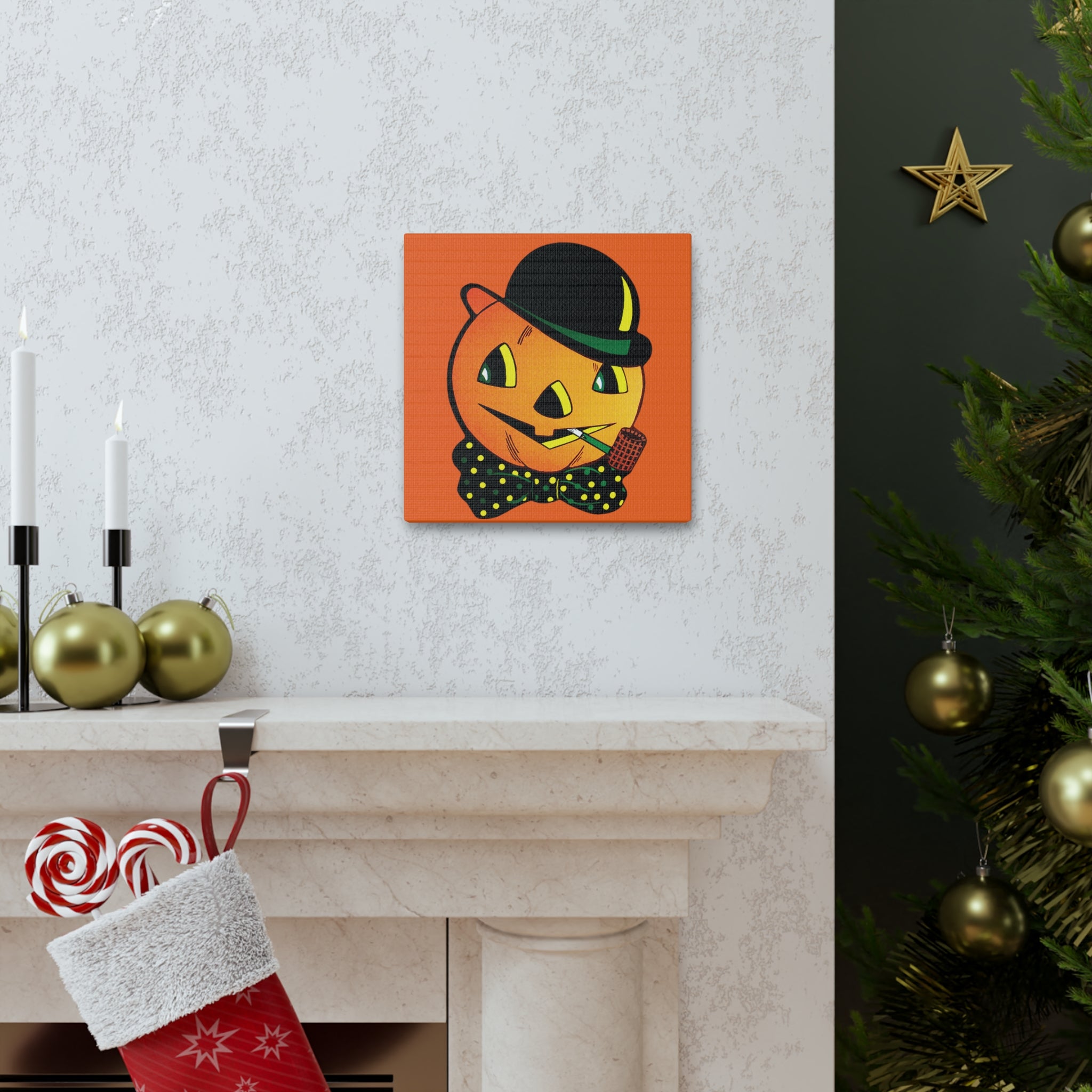 Scarecrow Halloween Decor Print Canvas Gallery Wrap