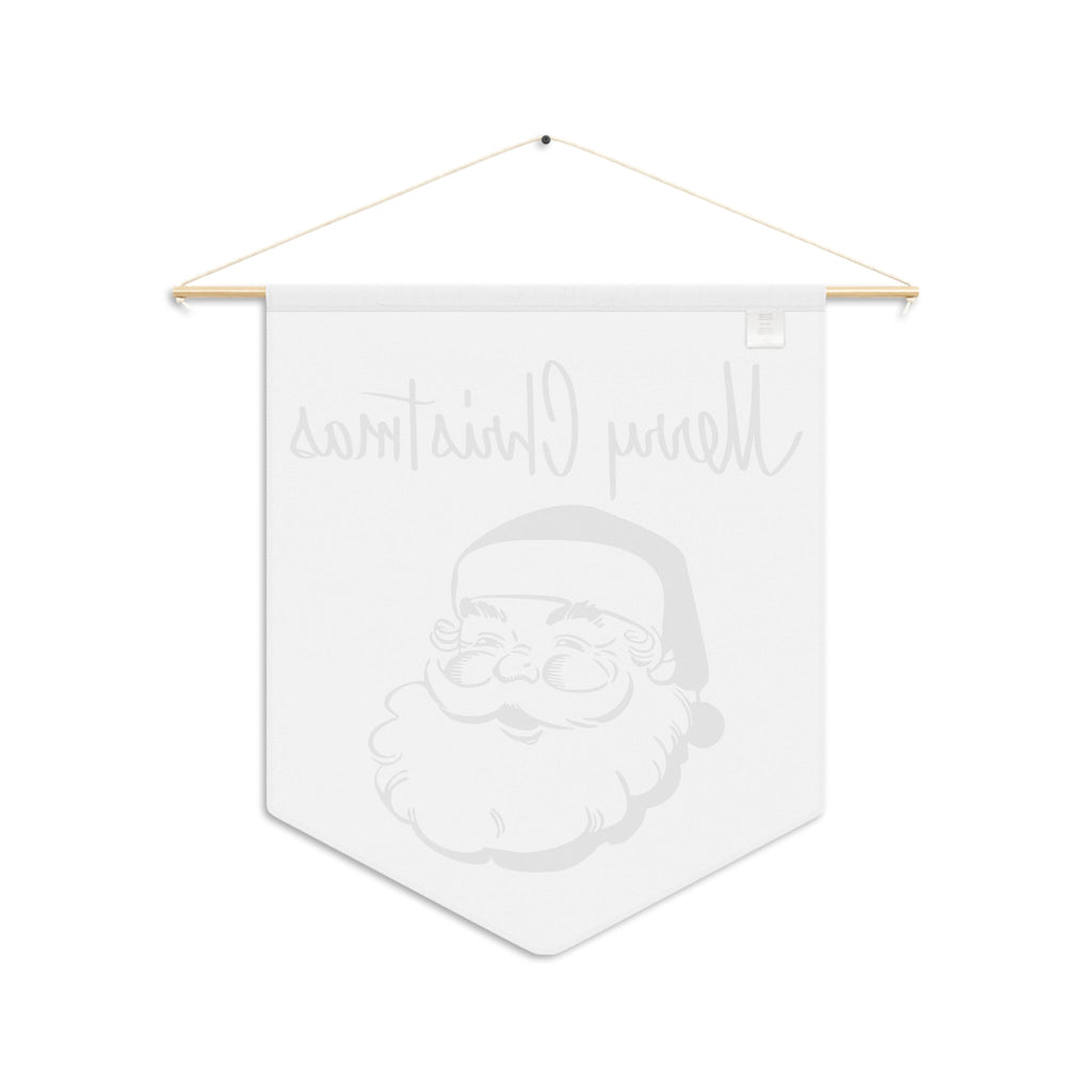 Merry Christmas Santa Mid Century Retro Christmas Print Wall Hanging Banner Flag