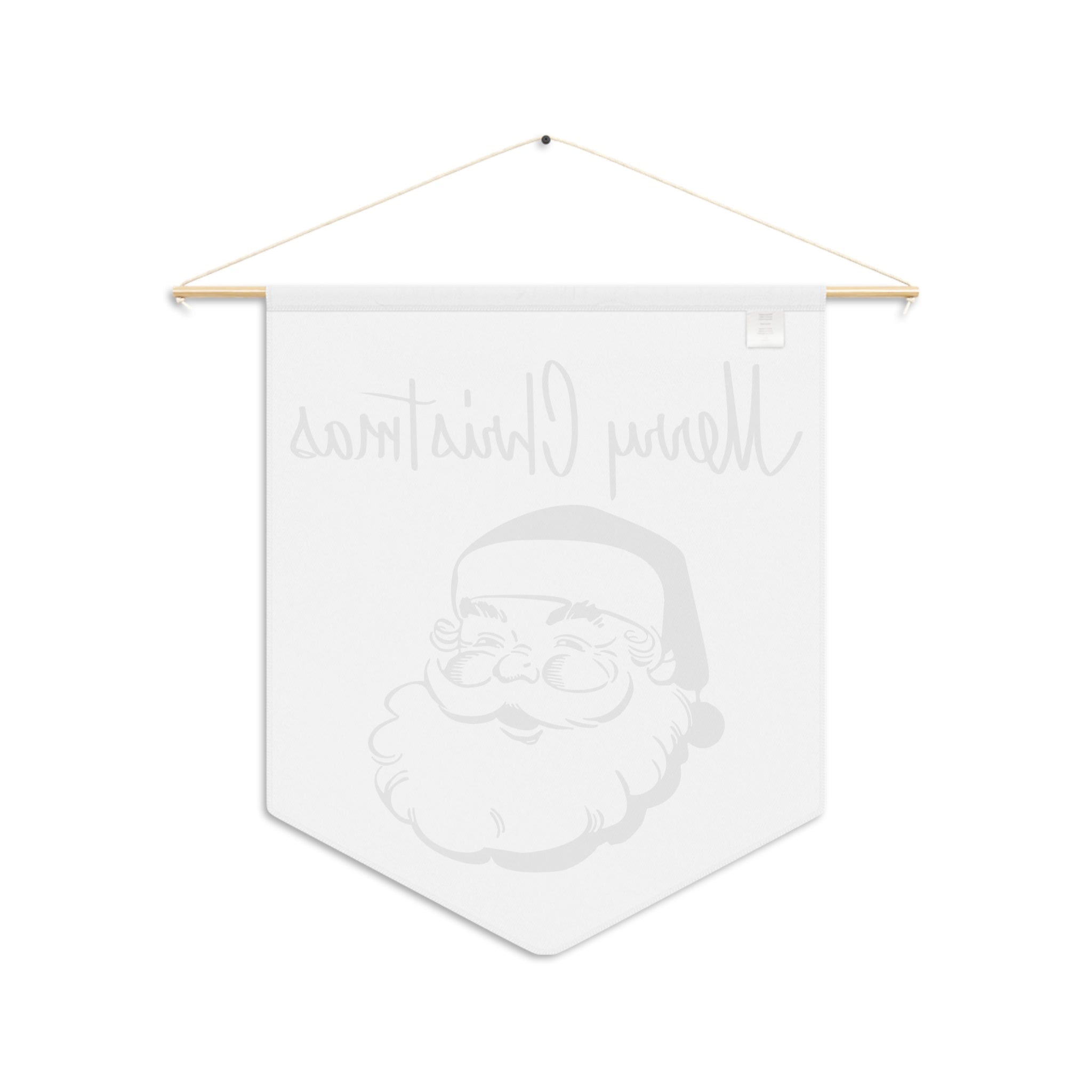 Merry Christmas Santa Mid Century Retro Christmas Print Wall Hanging Banner Flag