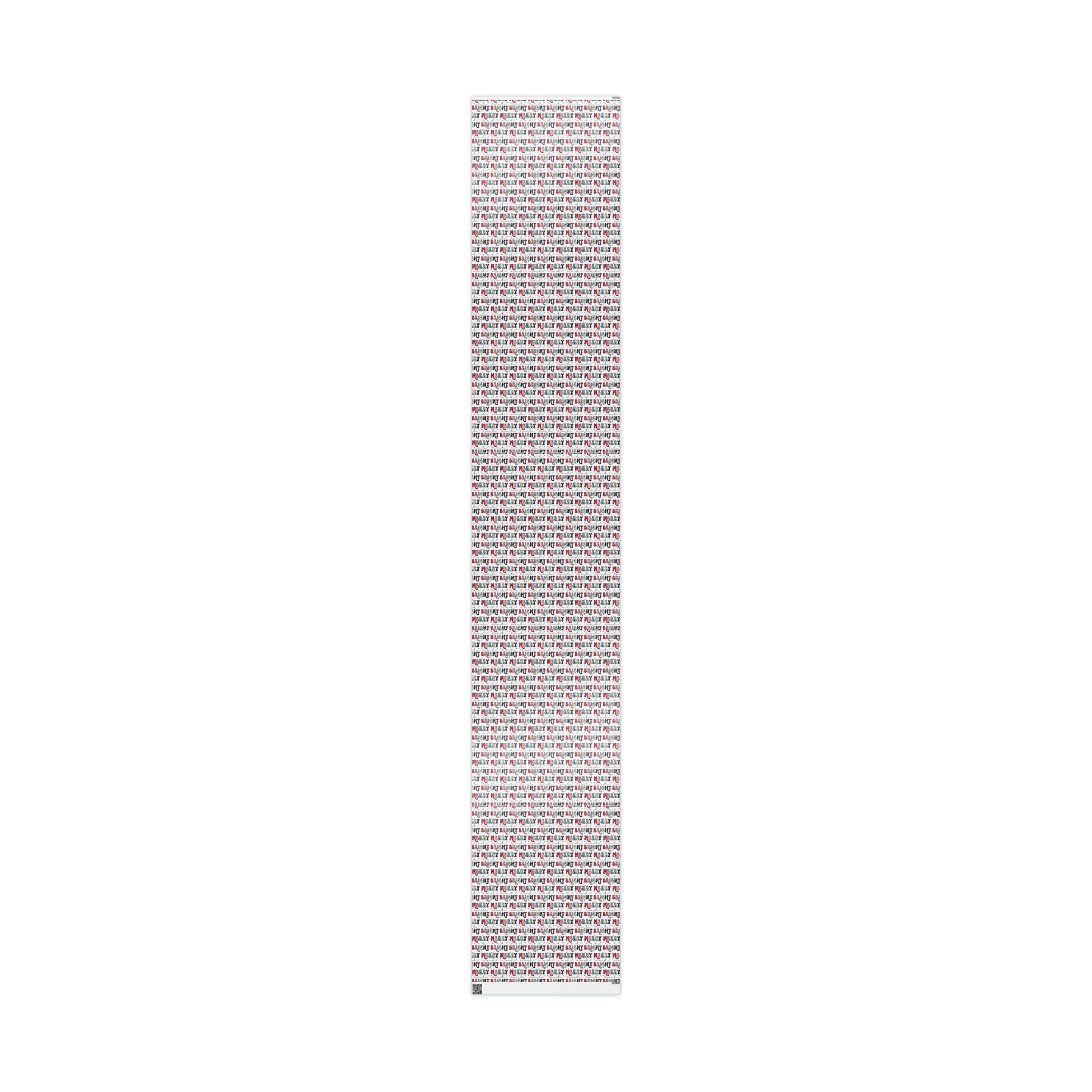 Merry And Bright Retro Style Christmas Print Holiday Gift Wrap Paper - Glossy Or Matte