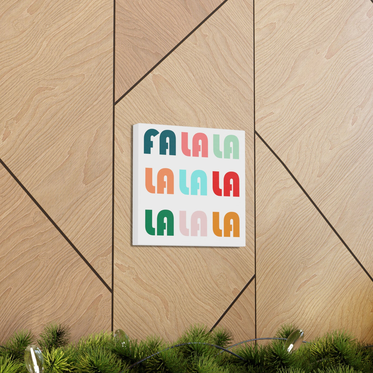 Fa La La La Christmas Retro Style Canvas Gallery Wraps