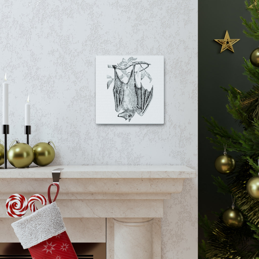 Retro Bat Halloween Print Canvas Gallery Wrap