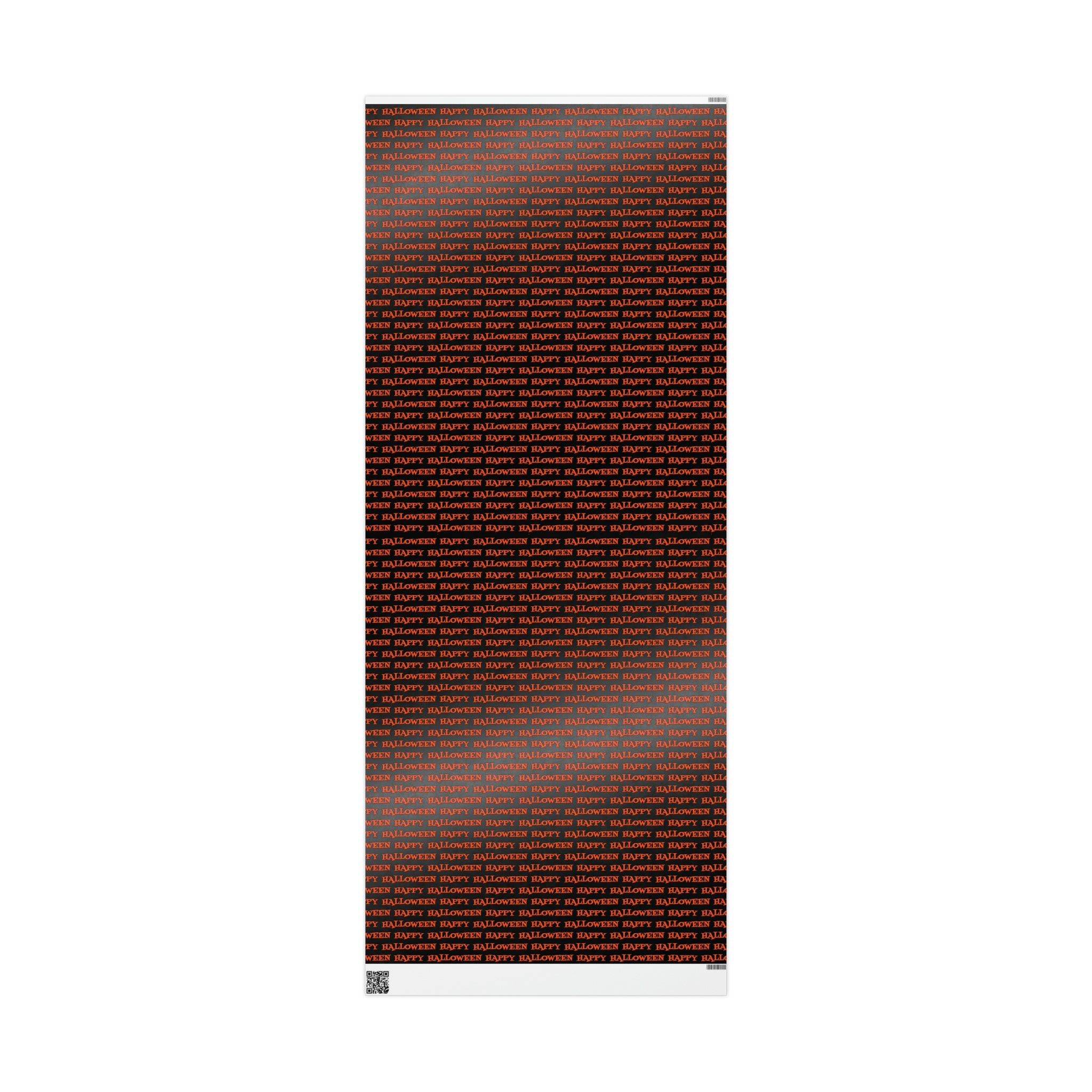 Happy Halloween Orange And Black Atomic Mid Century Retro Style Halloween Holiday Gift Wrap Paper - Glossy Or Matte