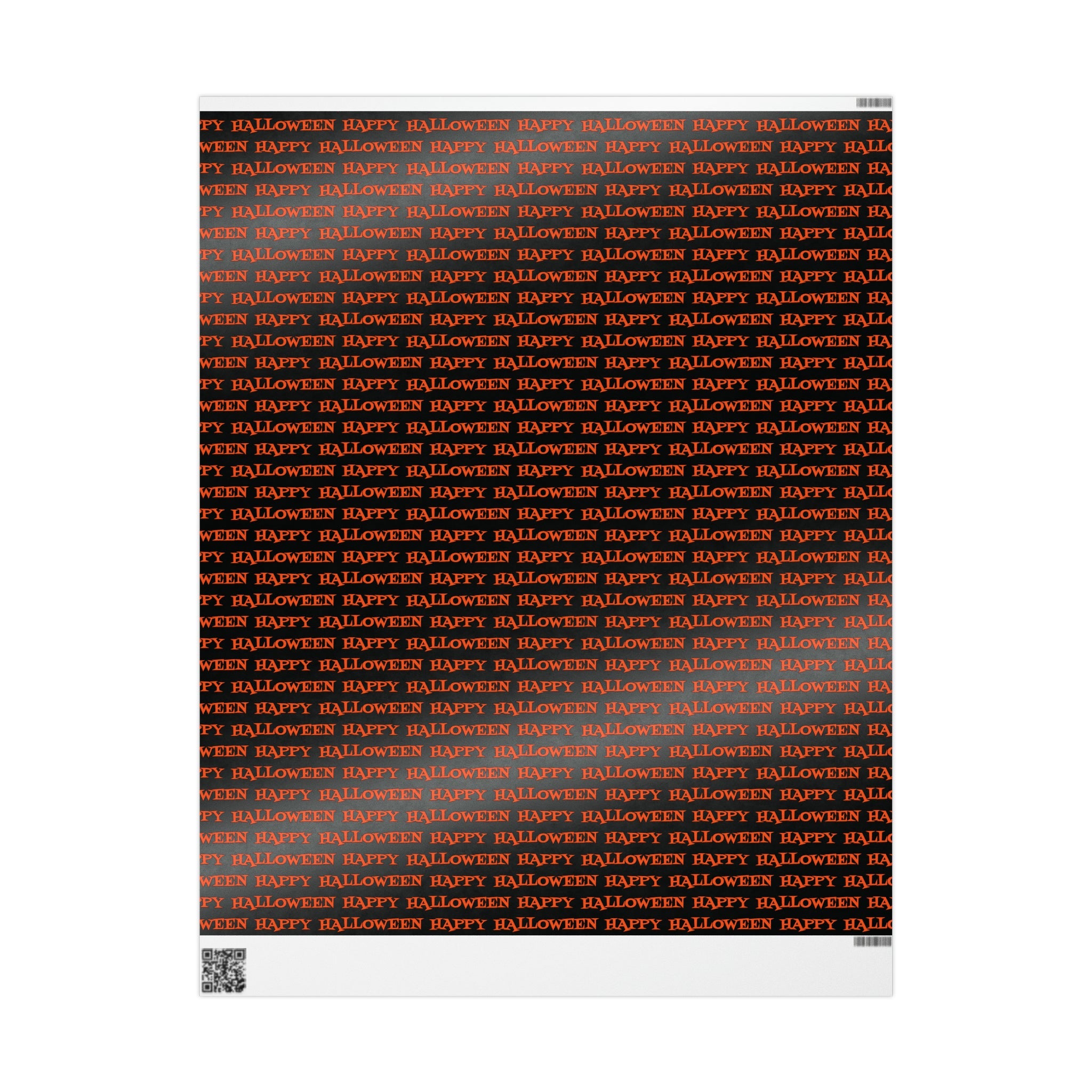 Happy Halloween Orange And Black Atomic Mid Century Retro Style Halloween Holiday Gift Wrap Paper - Glossy Or Matte