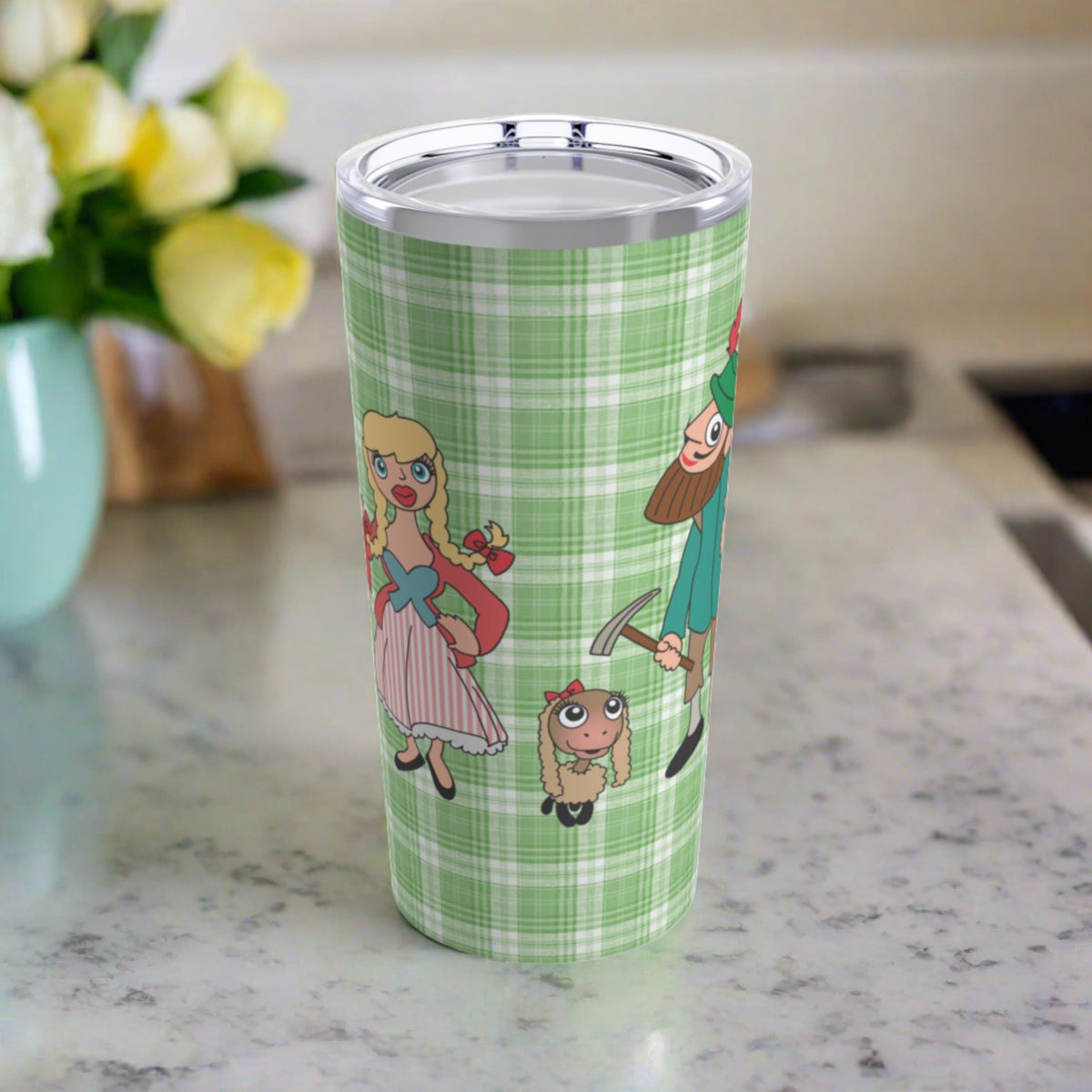 Sound Of Music Travel Tumbler Lonely Goatherd Girl In Pale Pink Tote Goat Family Tumbler 20oz