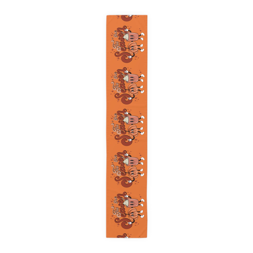 Tis The Season For Pumpkin Spice Retro Style Fall Autumn Decor Cotton PolyTable Runner