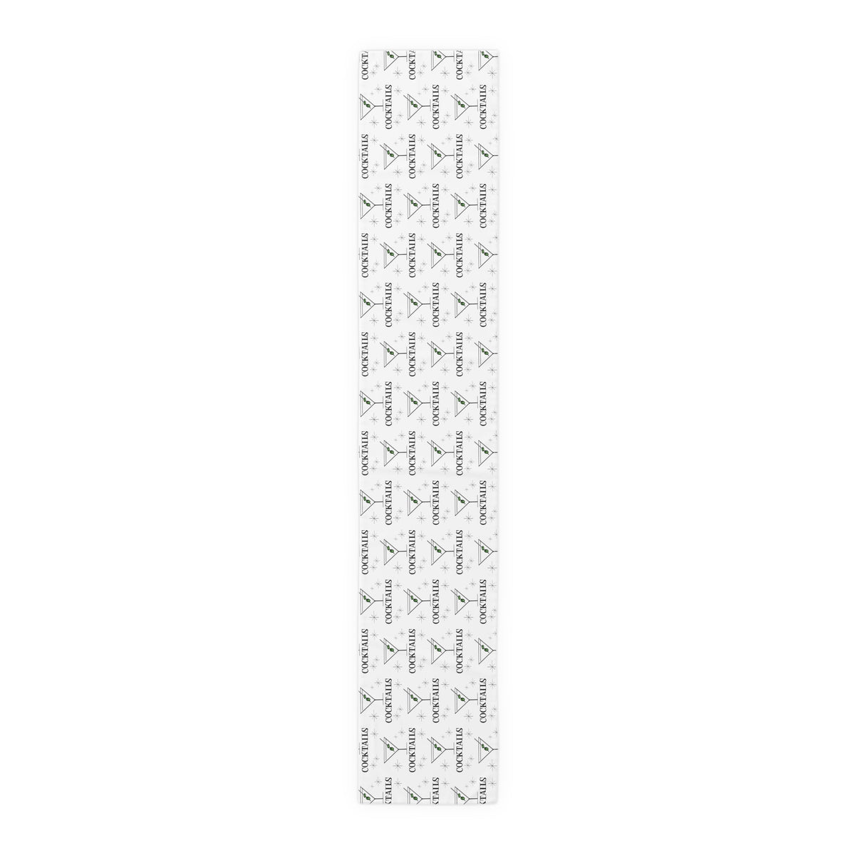 Martini Cocktails Atomic Mid Century Retro Style Print Cotton Poly Table Runner