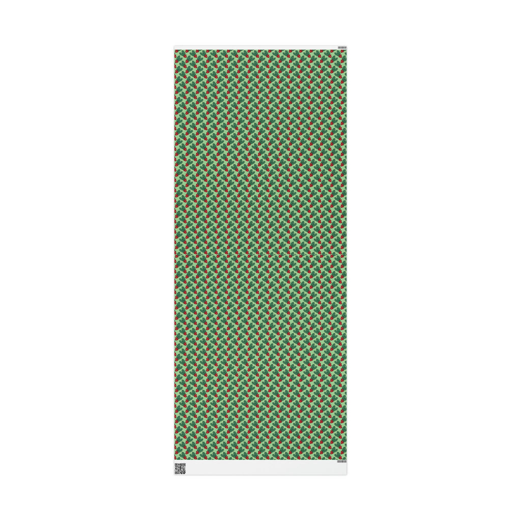Cute Christmas Holly Christmas Print Holiday Gift Wrap Paper - Glossy Or Matte