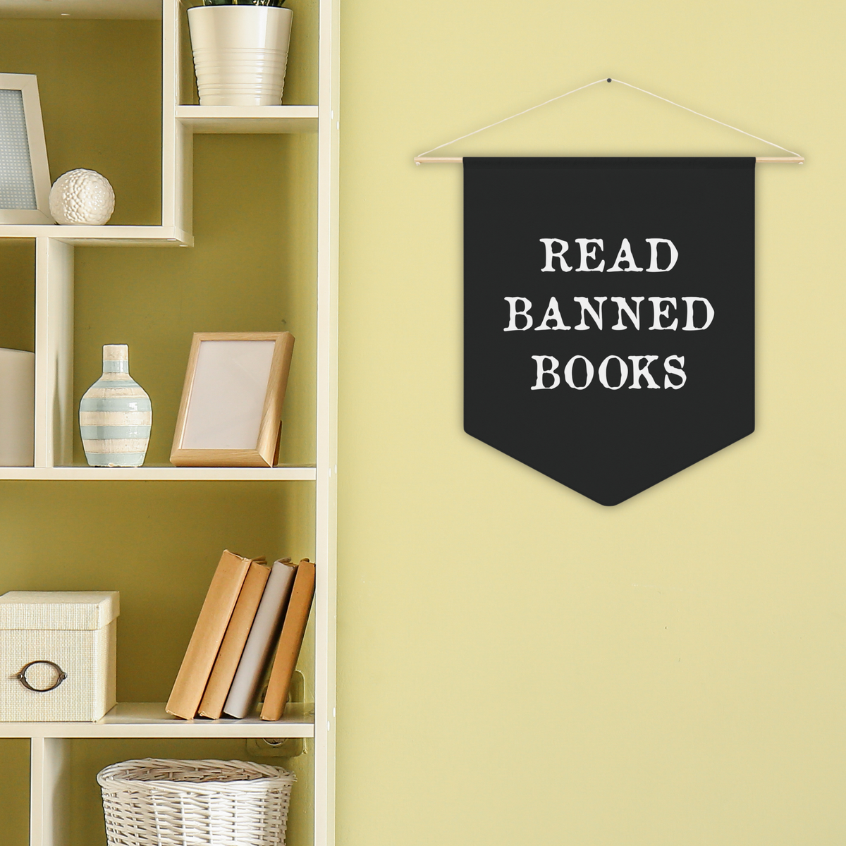 Read Banned Books Wall Hanging Pennant Banner Flag