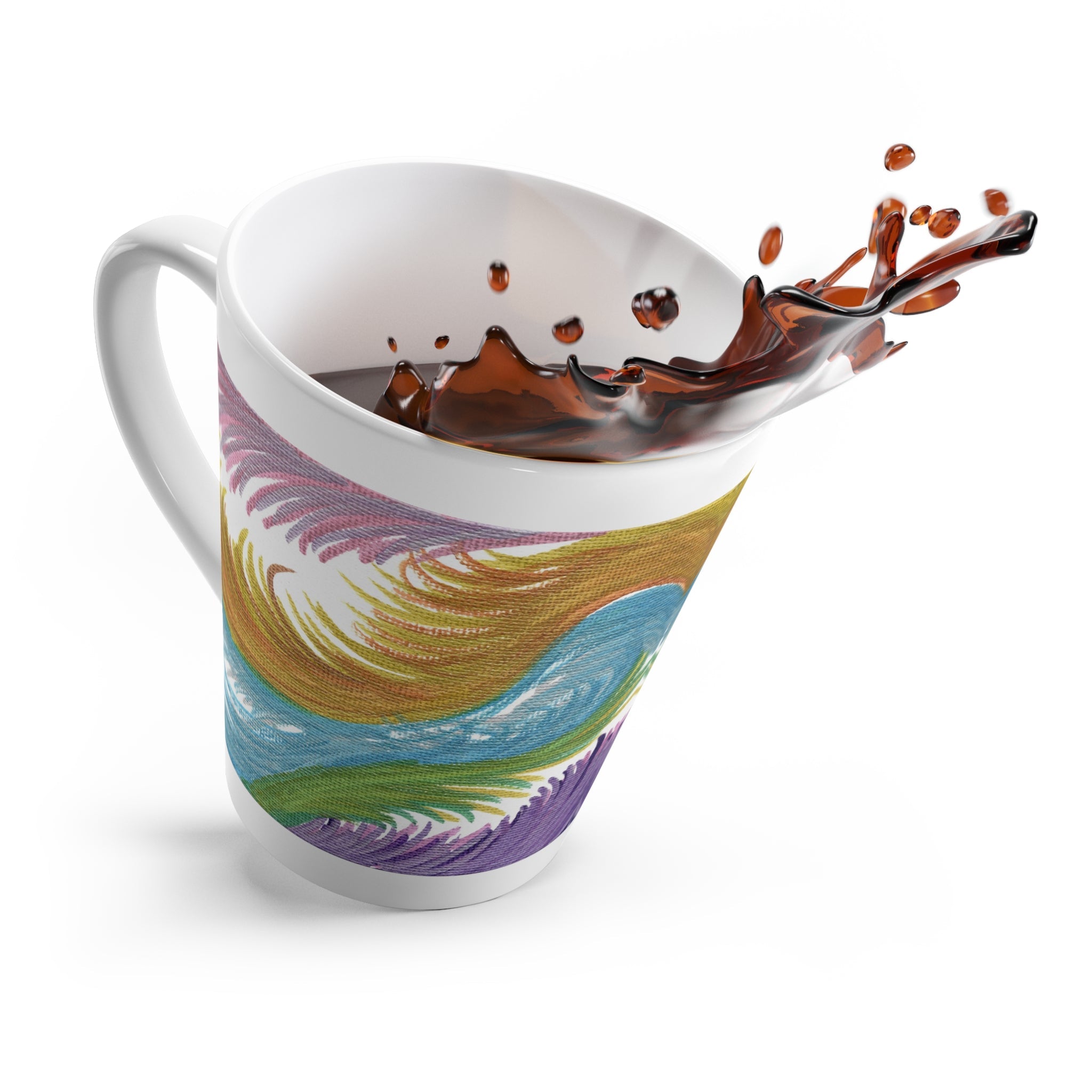 Space Feathers Caden Caraco Latte Mug