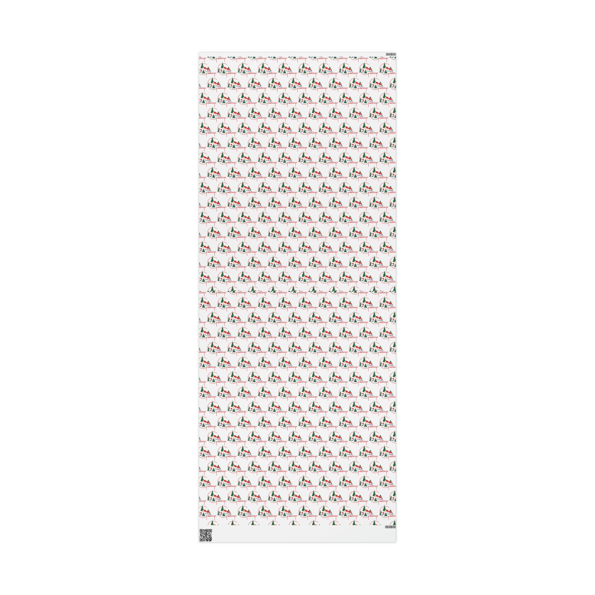Christmas Greetings Mid Century Retro Christmas Print Holiday Gift Wrap Paper - Glossy Or Matte