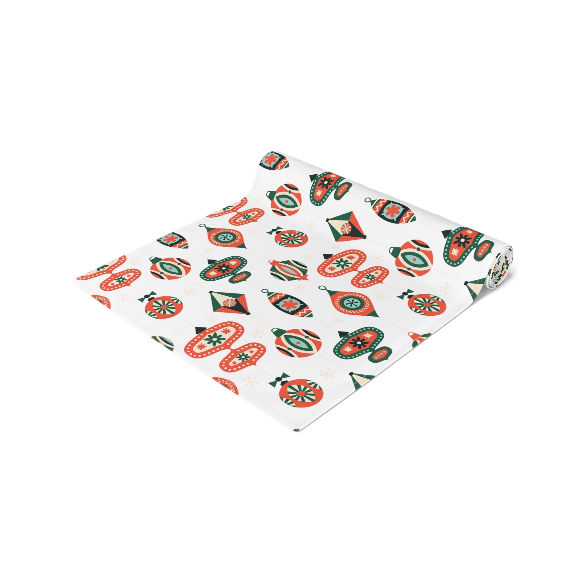 Atomic Retro Christmas Ornaments Atomic Mid Century Retro Style Holiday Table Runner - Cotton Or Polyester