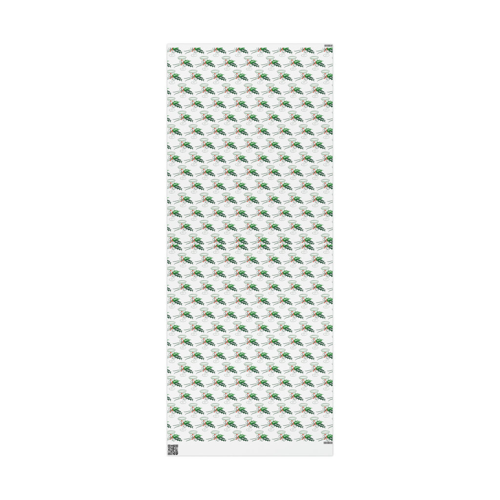 Happy Holidays Champagne Cocktails Mid Century Retro Christmas Print Holiday Gift Wrap Paper - Glossy Or Matte