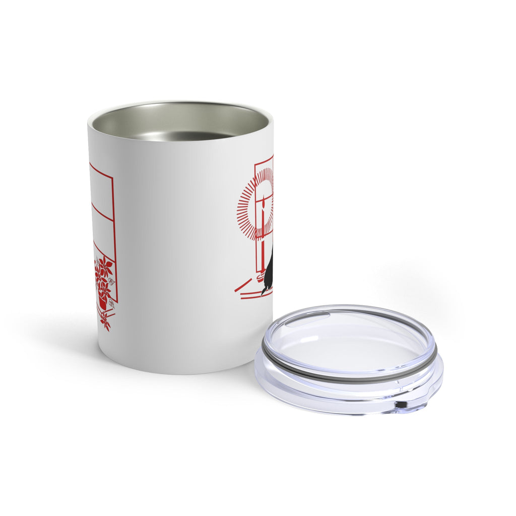 Scottie In Window Christmas Candle Retro Christmas Print Stainless Steel Tumbler 10oz