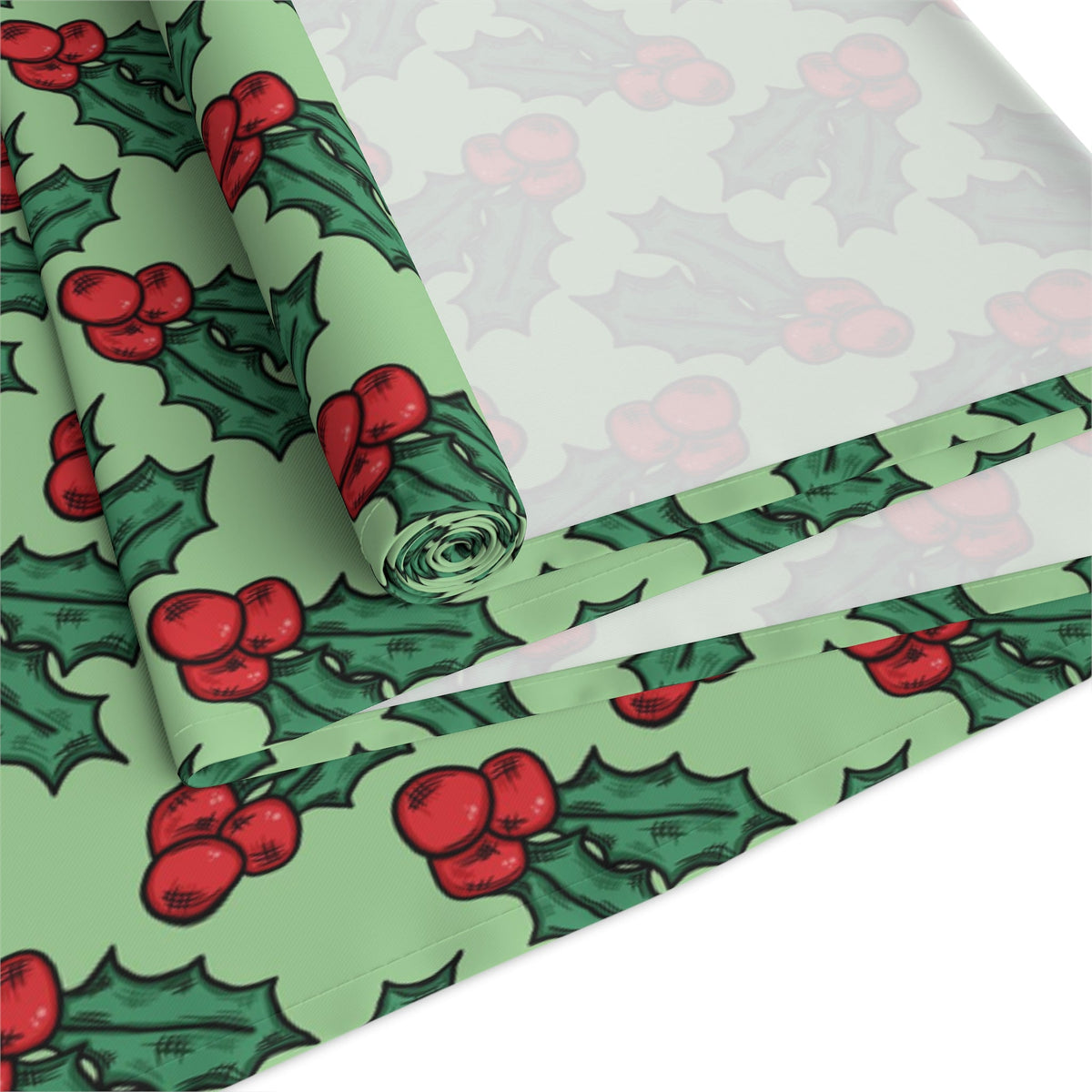 Cute Christmas Holly Christmas Print Home Decor Cotton Poly Table Runner
