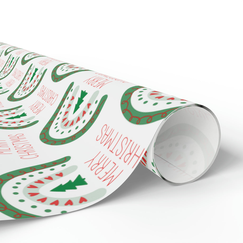 Merry Christmas Boho Rainbow Christmas Print Holiday Gift Wrap Paper - Glossy Or Matte