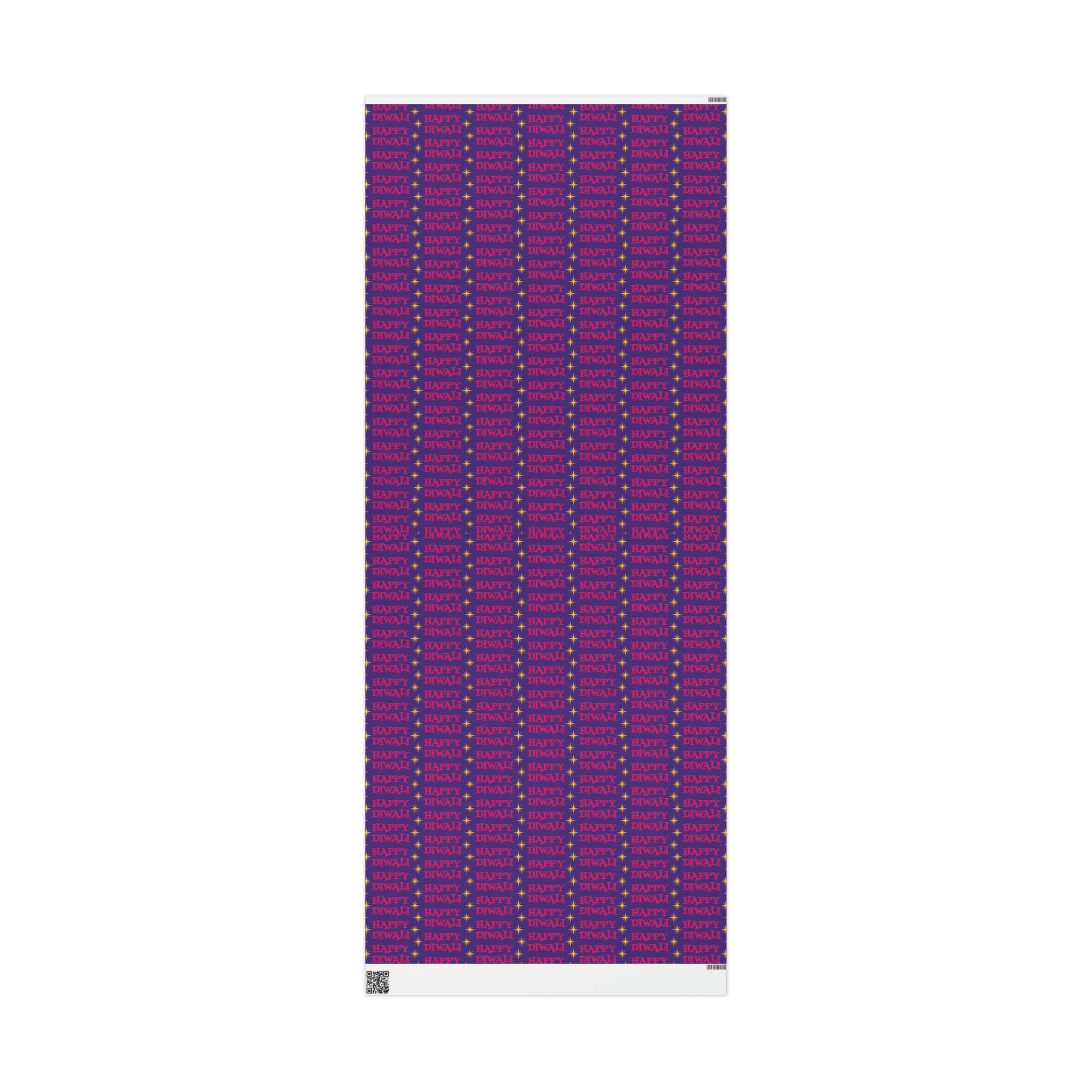 Happy Diwali Stars Atomic Mid Century Retro Style Holiday Gift Wrap Paper - Glossy Or Matte