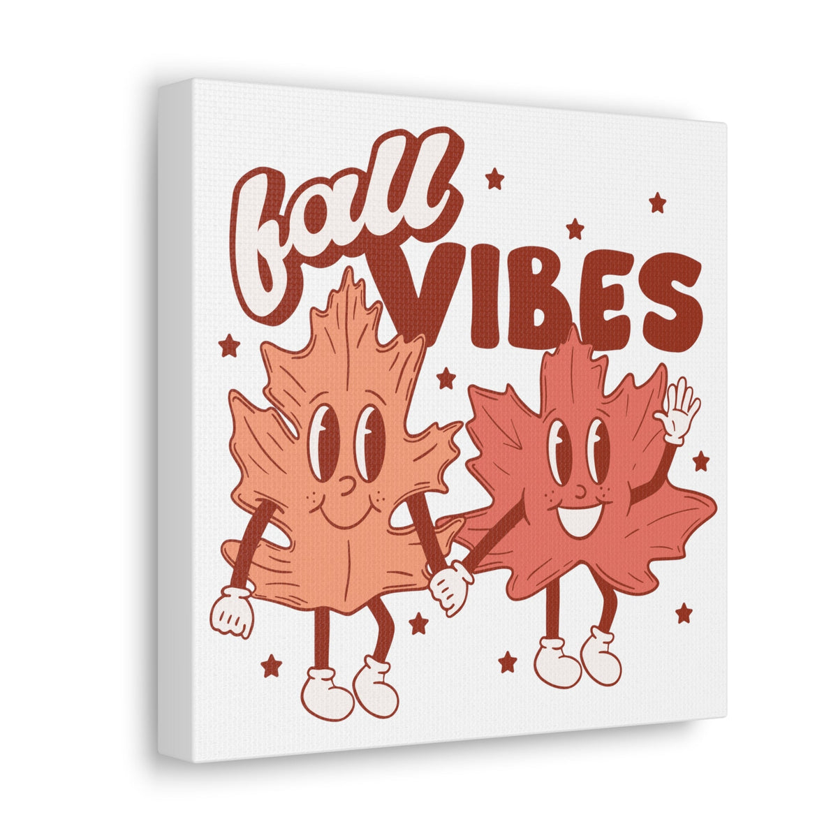 Fall Vibes Leaf Friends Retro Style Fall Autumn Canvas Gallery Wrap