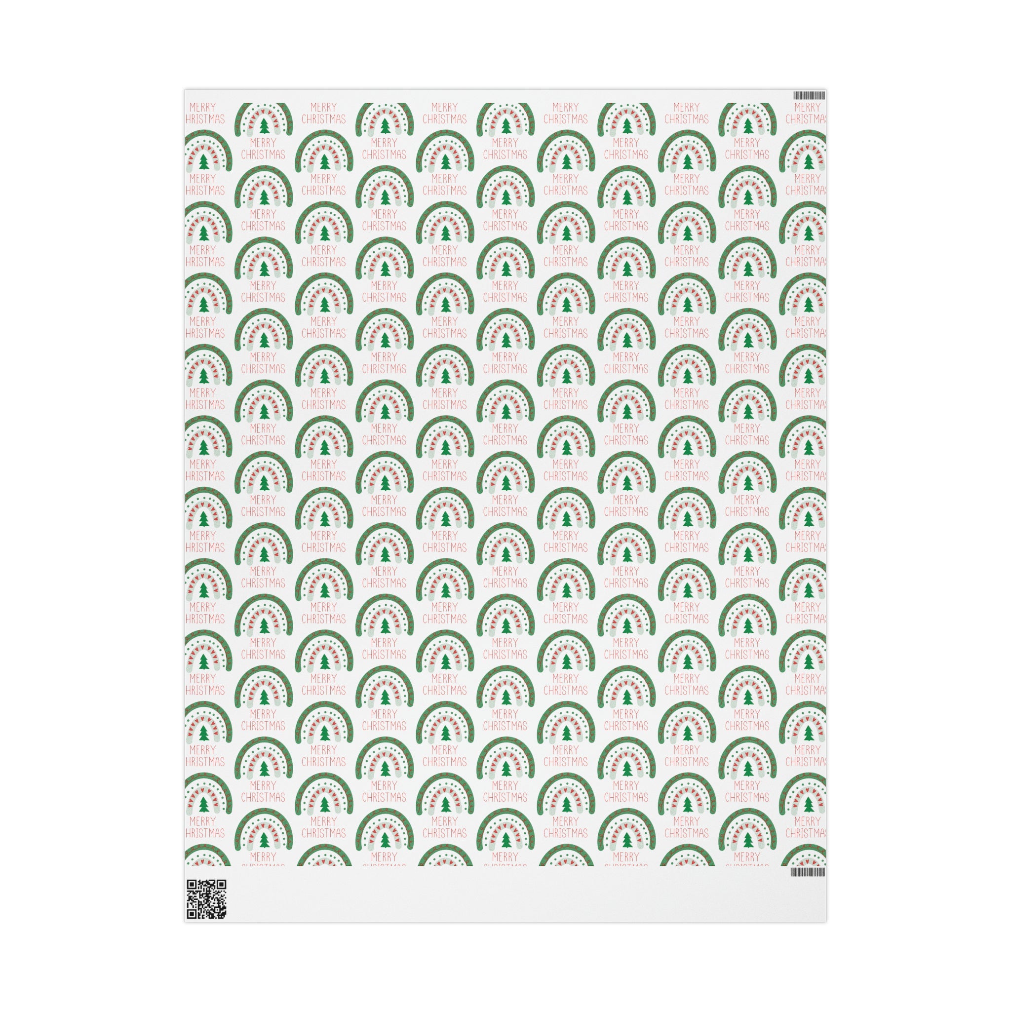Merry Christmas Boho Rainbow Christmas Print Holiday Gift Wrap Paper - Glossy Or Matte