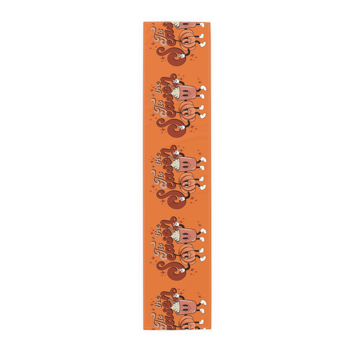 Tis The Season For Pumpkin Spice Retro Style Fall Autumn Decor Cotton PolyTable Runner
