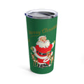 Merry Christmas Santa Reindeer Gold Stars Mid Century Retro Christmas Print Stainless Steel Tumbler 20oz