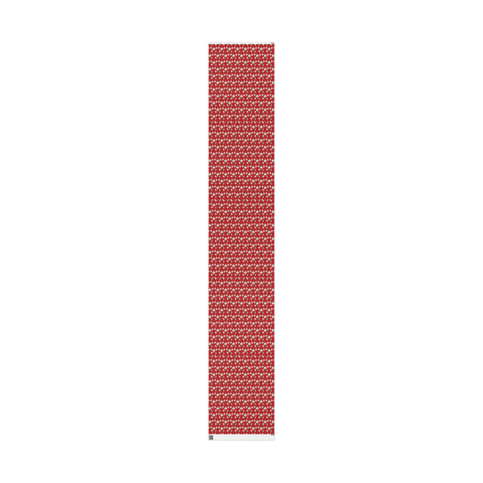 Greetings Christmas Ornaments Red Retro Christmas Style Gift Wrap Paper - Glossy Or Matte