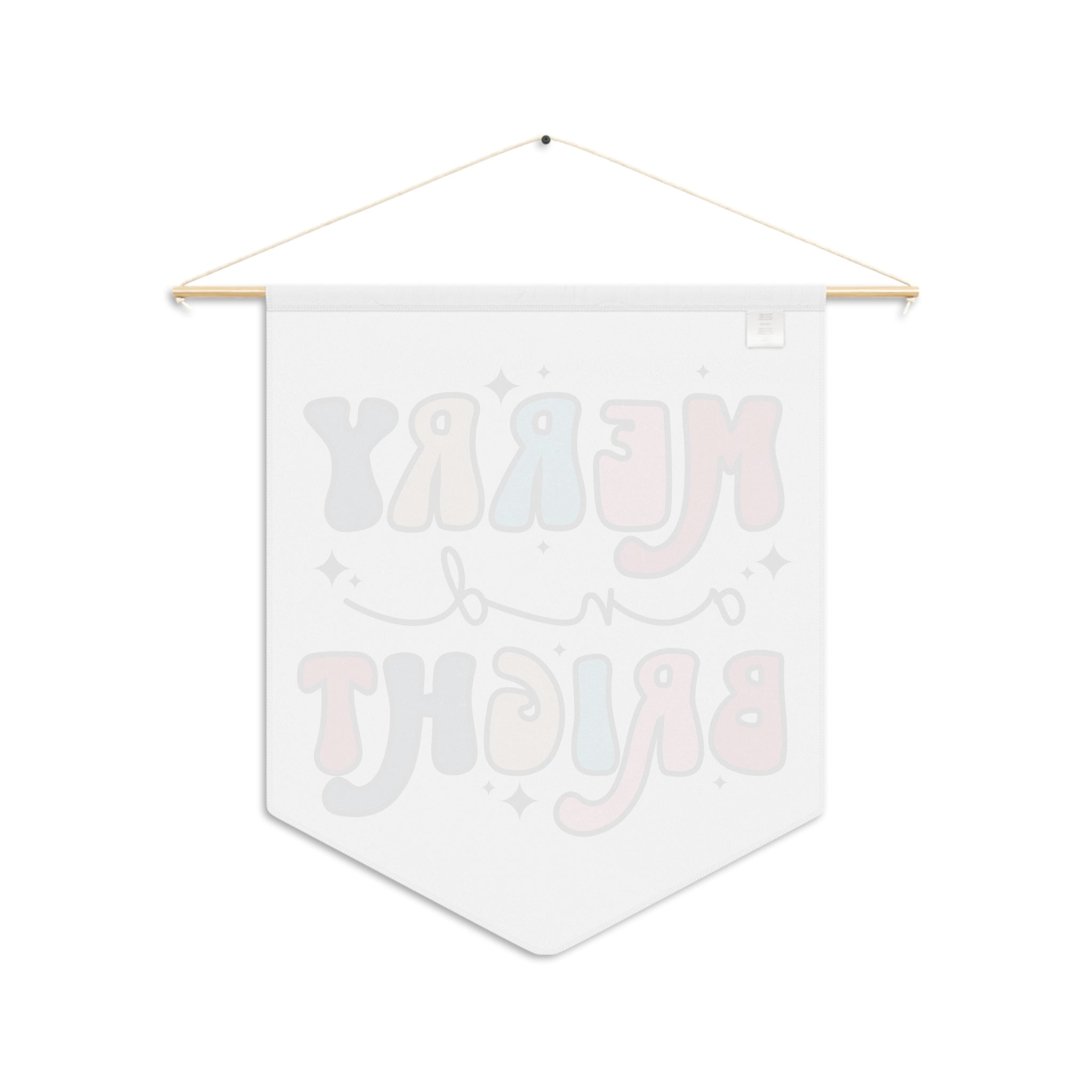 Merry And Bright Christmas Print Wall Hanging Banner Flag