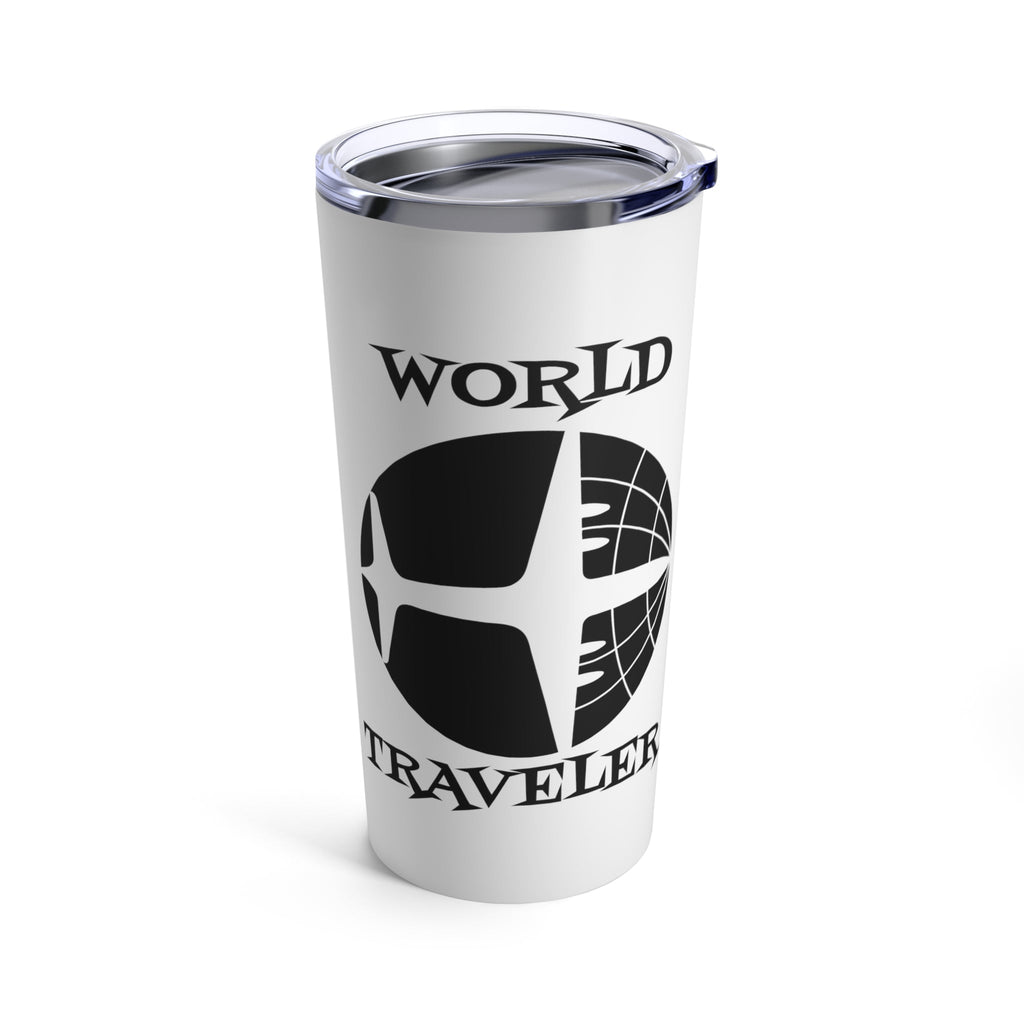 World Traveler Airplane Globe Atomic Mid Century Retro Travel Print Stainless Steel Tumbler 20oz