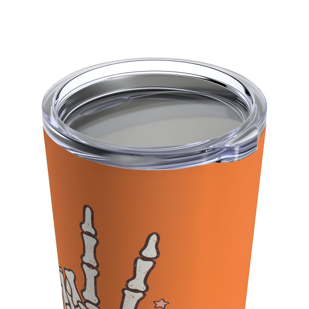 Retro Groovy Skeleton Peace Sign Halloween Fall Stainless Steel Tumbler 20oz