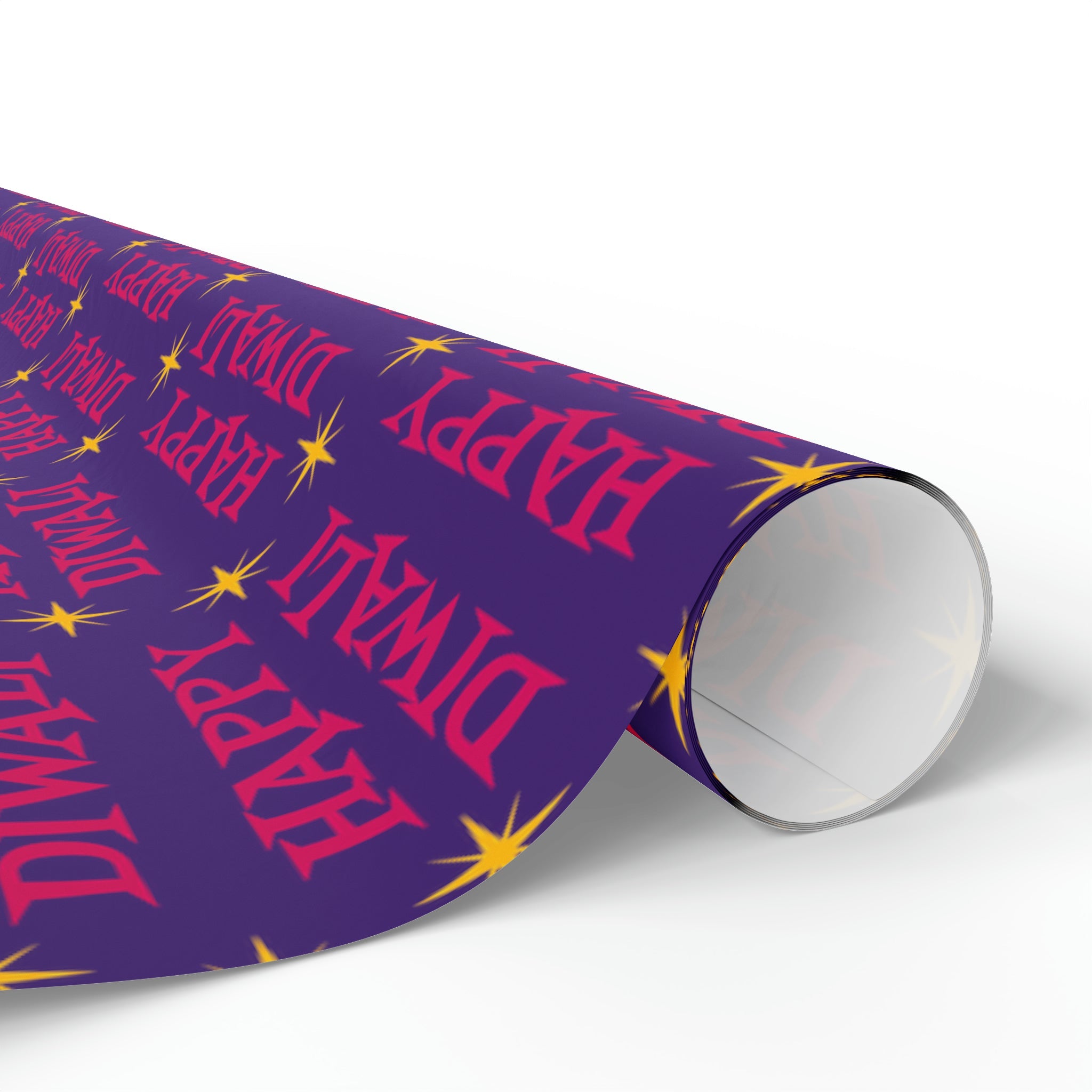 Happy Diwali Stars Atomic Mid Century Retro Style Holiday Gift Wrap Paper - Glossy Or Matte