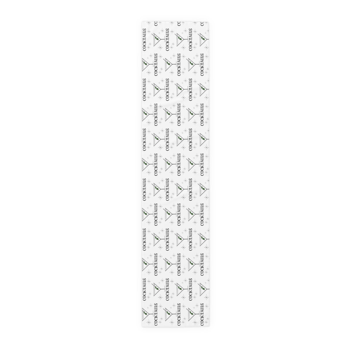 Martini Cocktails Atomic Mid Century Retro Style Print Cotton Poly Table Runner