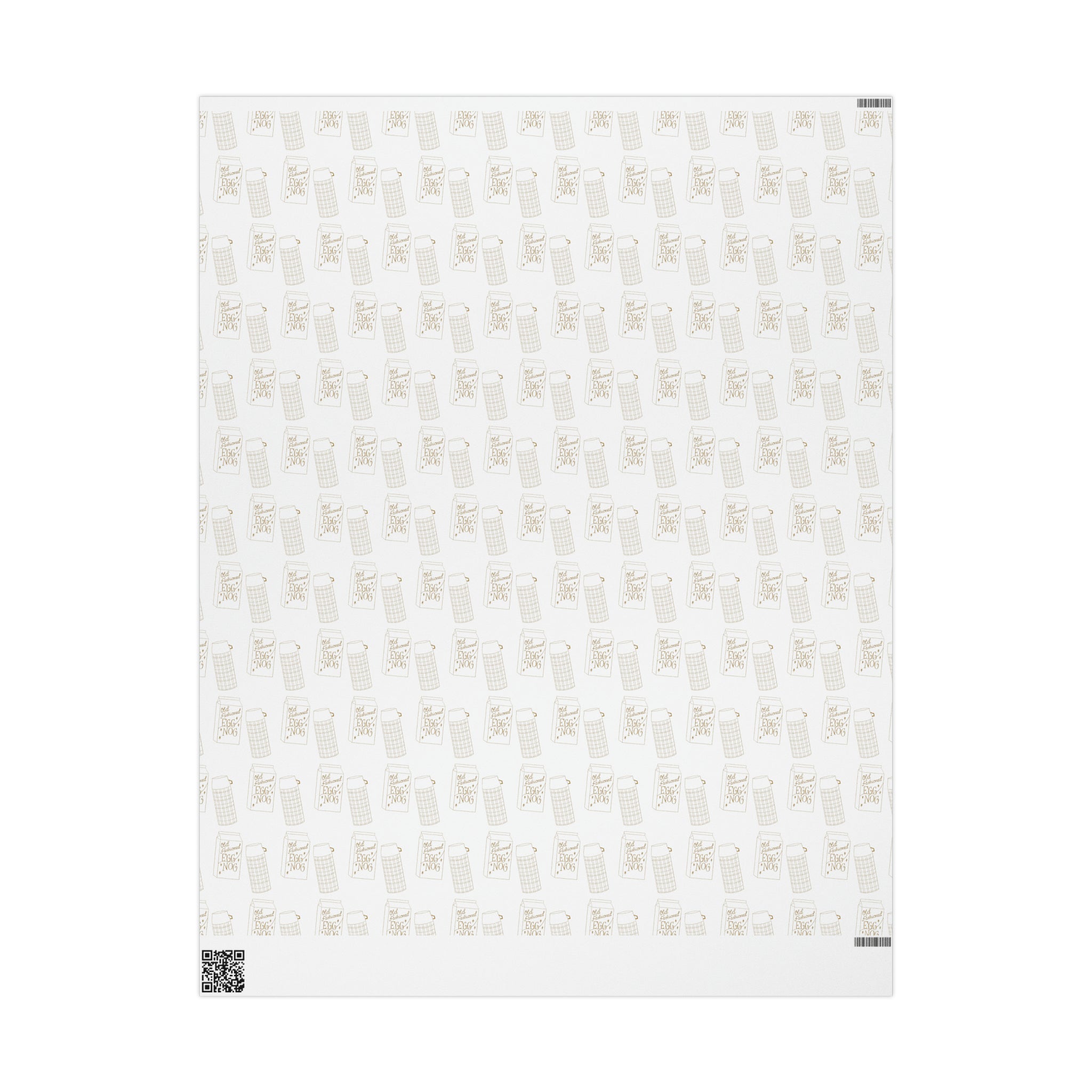 Egg Nog Thermos Retro Style Christmas Print Holiday Gift Wrap Paper - Glossy Or Matte