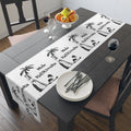 Mele Kalikimaka Hawaiian Girl Atomic Mid Century Retro Style Christmas Print Home Decor Cotton Poly Table Runner