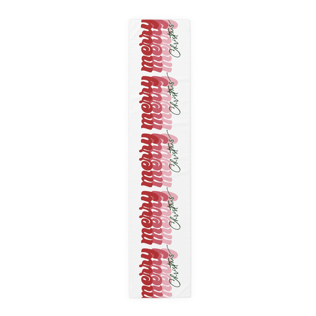 Merry Merry Merry Christmas Retro Style Christmas Print Home Decor Cotton Poly Table Runner