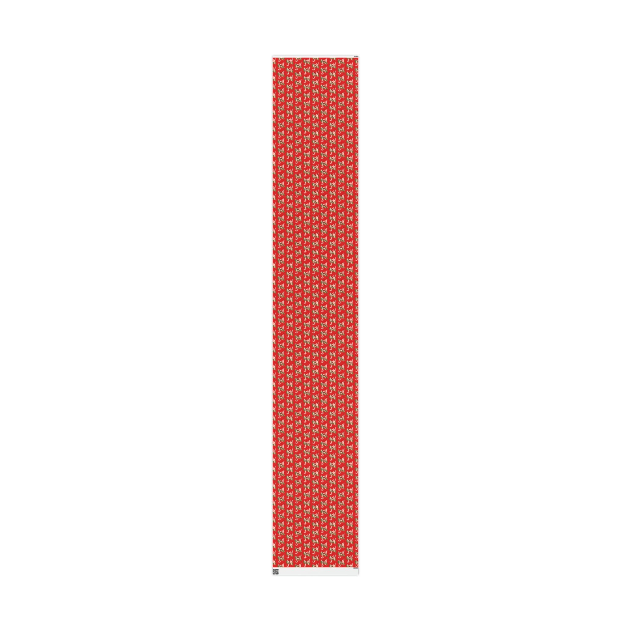 Joy Candy Canes Retro Christmas Holiday Gift Wrap Paper - Glossy Or Matte