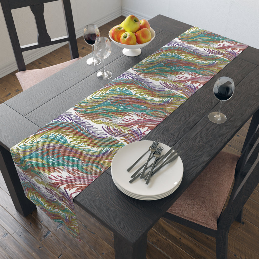 Space Feathers Caden Caraco Modern Art Decor Cotton Poly Table Runner
