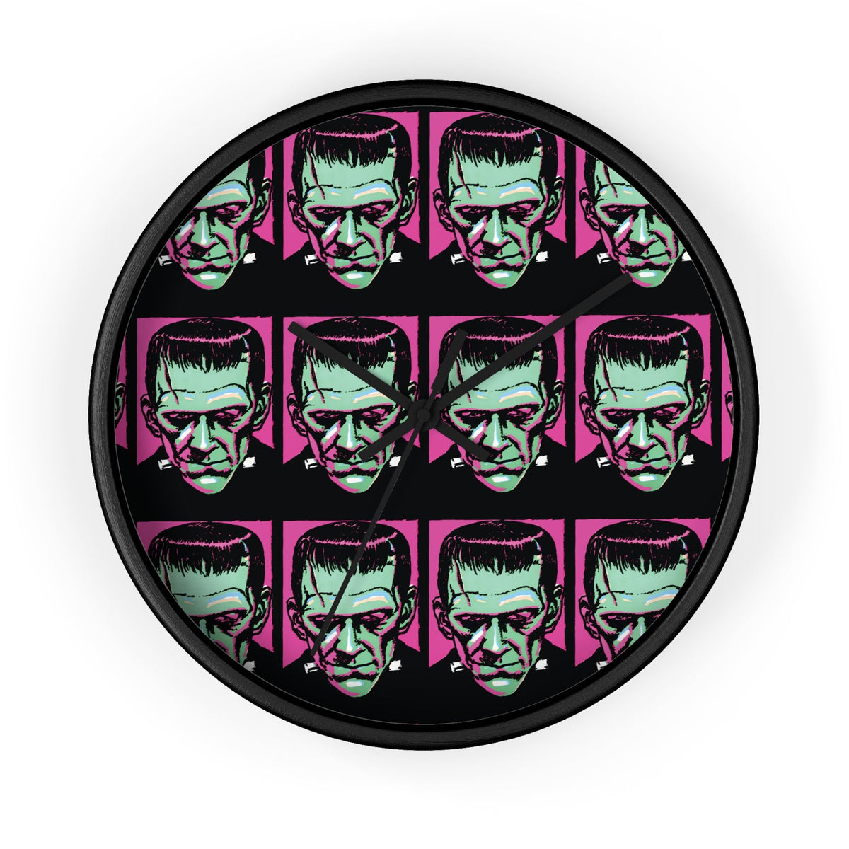 Frankenstein Monster Black Wall Clock