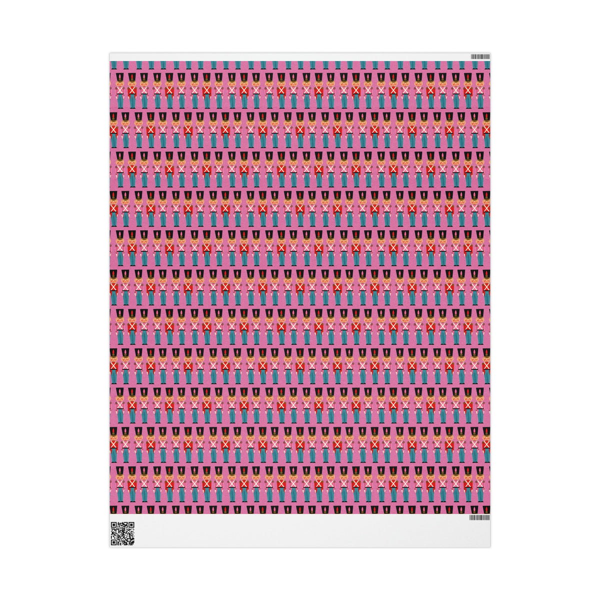 Christmas Toy Soldiers Pink Mid Century Retro Christmas Style Holiday Gift Wrap Paper - Glossy Or Matte