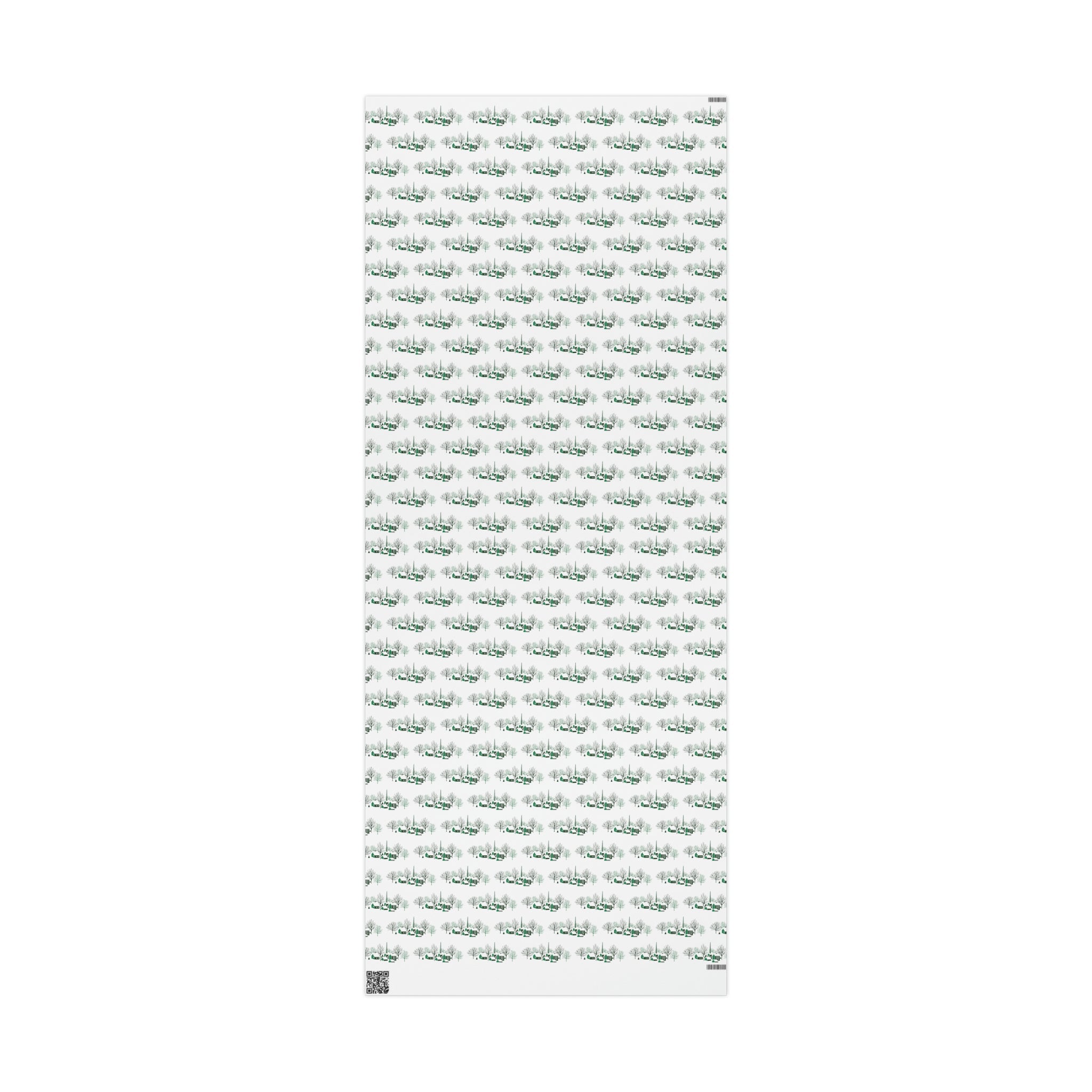 Cozy Winter Christmas Village Mid Century Retro Christmas Print Holiday Gift Wrap Paper - Glossy Or Matte
