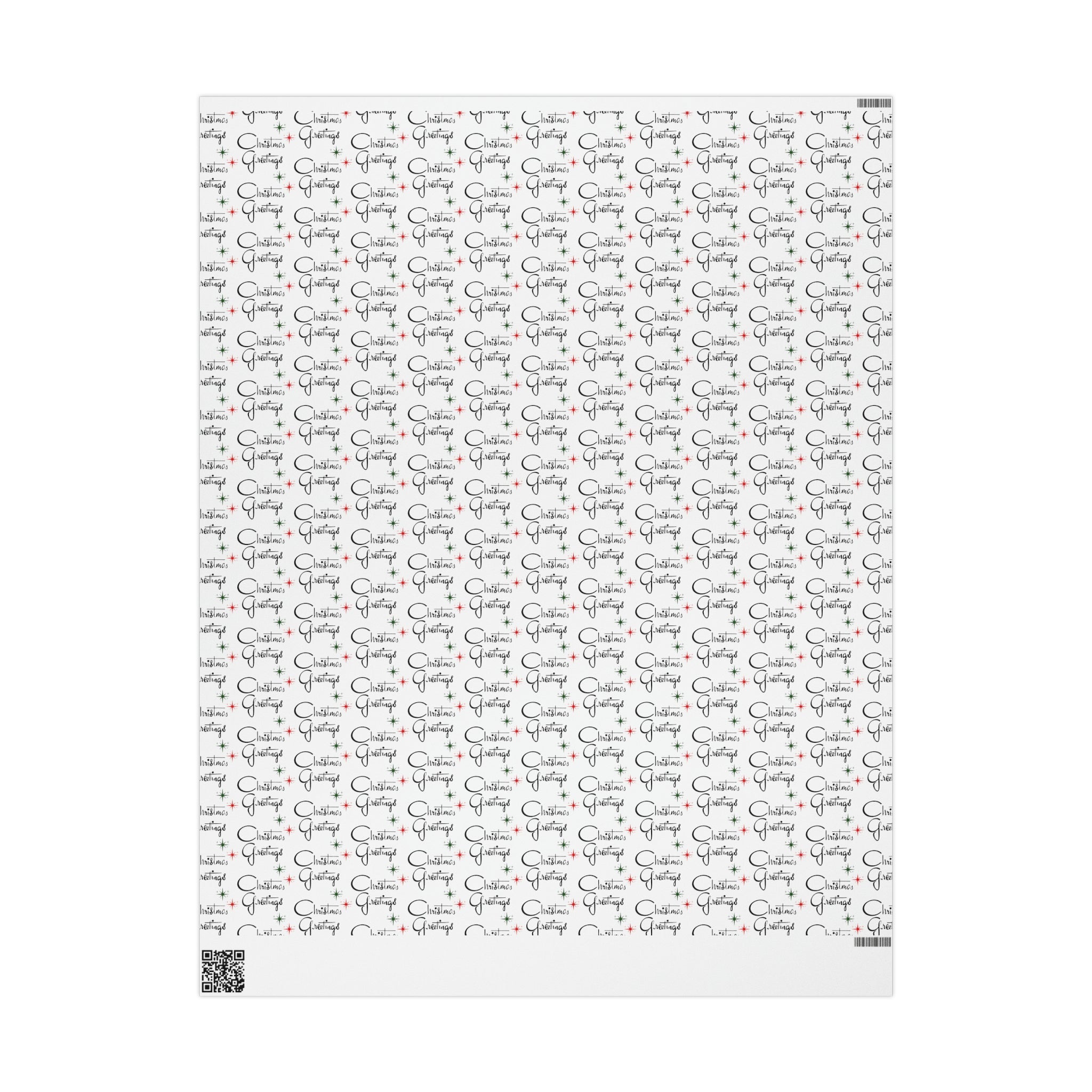 Christmas Greetings Starburst Atomic Mid Century Retro Christmas Style Holiday Gift Wrap Paper - Glossy Or Matte