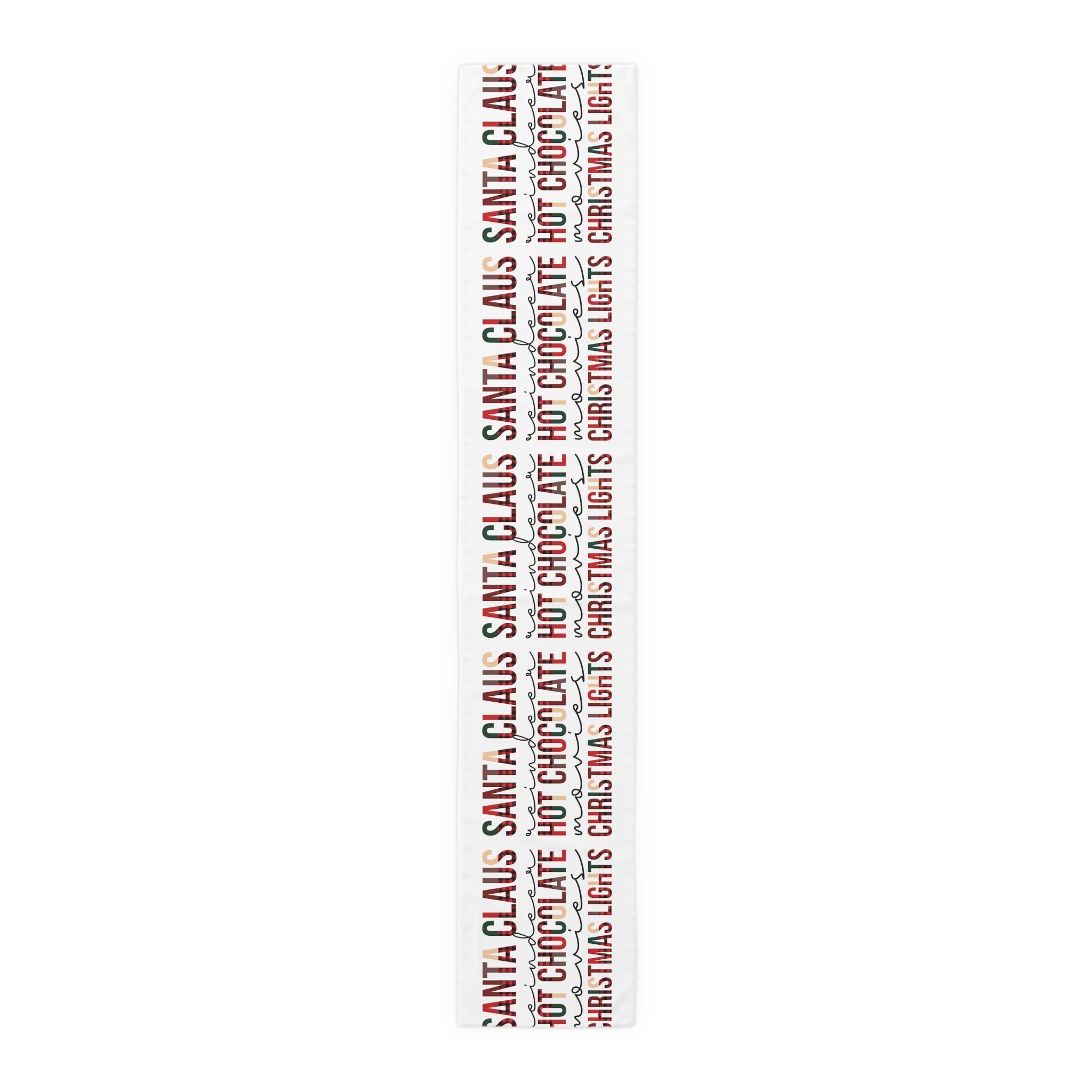 Santa Claus Reindeer Hot Chocolate Movies Christmas Lights Christmas Print Home Decor Cotton Poly Table Runner